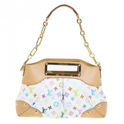 مملوكة مسبقًا حقيبة لوي فيتون جودى MM كانفاس أبيض مونوغرامي