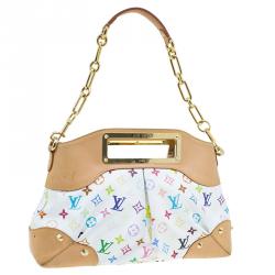 مملوكة مسبقًا حقيبة لوي فيتون جودى MM كانفاس أبيض مونوغرامي