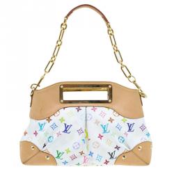 مملوكة مسبقًا حقيبة لوي فيتون جودى MM كانفاس أبيض مونوغرامي