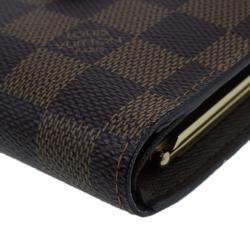 Pre Owned Louis Vuitton Damier Ebene French Purse Wallet