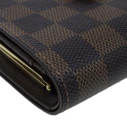 Pre Owned Louis Vuitton Damier Ebene French Purse Wallet