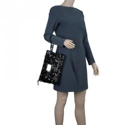 Pre Owned حقيبة كلتش لوي فيتون بوكيت روكوكو ترتر سوداء