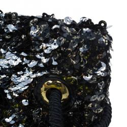 Pre Owned حقيبة كلتش لوي فيتون بوكيت روكوكو ترتر سوداء