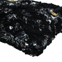 Pre Owned حقيبة كلتش لوي فيتون بوكيت روكوكو ترتر سوداء