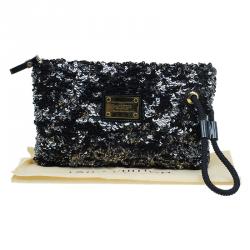 Pre Owned حقيبة كلتش لوي فيتون بوكيت روكوكو ترتر سوداء