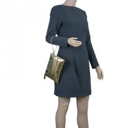 Pre Owned Louis Vuitton Gold Mirror Inventeur  Wristlet Pochette