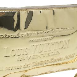 Pre Owned Louis Vuitton Gold Mirror Inventeur  Wristlet Pochette
