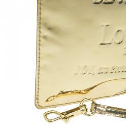 Pre Owned Louis Vuitton Gold Mirror Inventeur  Wristlet Pochette