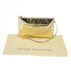 Pre Owned Louis Vuitton Gold Mirror Inventeur  Wristlet Pochette