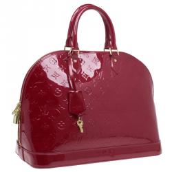 Pre Owned Louis Vuitton Red Monogram Vernis Alma GM