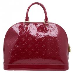 Pre Owned Louis Vuitton Red Monogram Vernis Alma GM