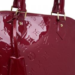 Pre Owned Louis Vuitton Red Monogram Vernis Alma GM
