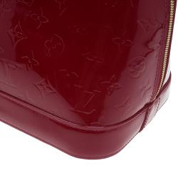 Pre Owned Louis Vuitton Red Monogram Vernis Alma GM