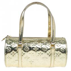 Pre Owned Louis Vuitton Limited Edition Gold Monogram Miroir Papillon Bag