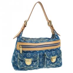 Pre Owned Louis Vuitton Blue Monogram Denim Baggy Hobo PM
