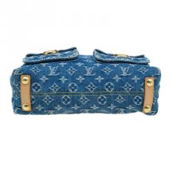 Pre Owned Louis Vuitton Blue Monogram Denim Baggy Hobo PM