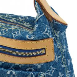 Pre Owned Louis Vuitton Blue Monogram Denim Baggy Hobo PM