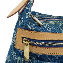 Pre Owned Louis Vuitton Blue Monogram Denim Baggy Hobo PM