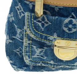 Pre Owned Louis Vuitton Blue Monogram Denim Baggy Hobo PM