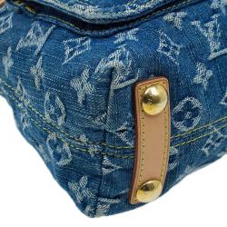 Pre Owned Louis Vuitton Blue Monogram Denim Baggy Hobo PM