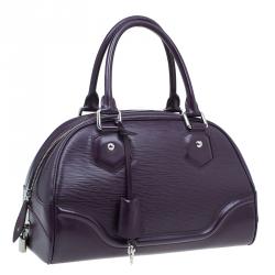 Pre Owned حقيبة لوي فيتون بولينغ مونتاينه جلد أيبي أرجواني PM