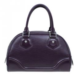 Pre Owned حقيبة لوي فيتون بولينغ مونتاينه جلد أيبي أرجواني PM