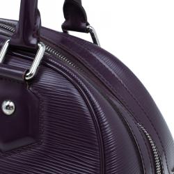 Pre Owned حقيبة لوي فيتون بولينغ مونتاينه جلد أيبي أرجواني PM