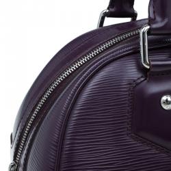 Pre Owned حقيبة لوي فيتون بولينغ مونتاينه جلد أيبي أرجواني PM