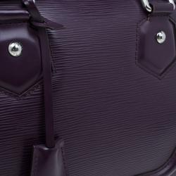 Pre Owned حقيبة لوي فيتون بولينغ مونتاينه جلد أيبي أرجواني PM