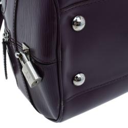 Pre Owned حقيبة لوي فيتون بولينغ مونتاينه جلد أيبي أرجواني PM