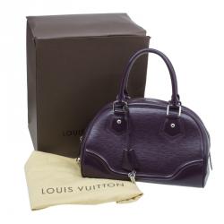 Pre Owned حقيبة لوي فيتون بولينغ مونتاينه جلد أيبي أرجواني PM
