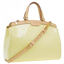 Pre Owned Louis Vuitton Citrine Monogram Vernis Brea MM Bag