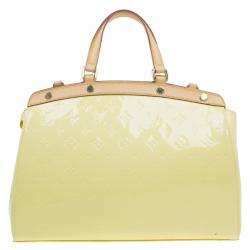 Pre Owned Louis Vuitton Citrine Monogram Vernis Brea MM Bag