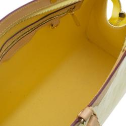 Pre Owned Louis Vuitton Citrine Monogram Vernis Brea MM Bag