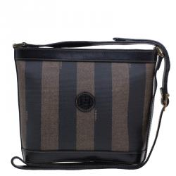 Pre Owned Fendi Black Pequin Crossbody Small bag