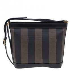 Pre Owned Fendi Black Pequin Crossbody Small bag