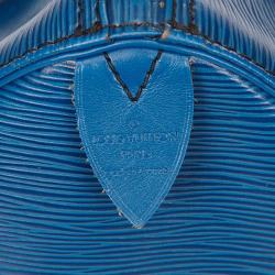 Pre Owned حقيبة لوي فيتون سبيدي 30 تويدو جلد أيبي أزرق