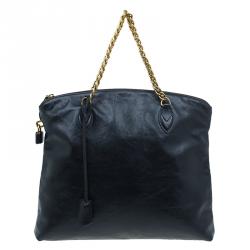 مملوكة مسبقًا Louis Vuitton Black Cuir Boudoir Leather Lockit Chain Tote Bag