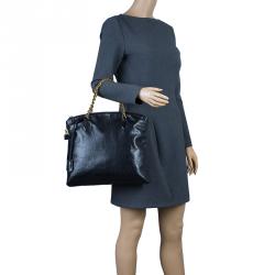 مملوكة مسبقًا Louis Vuitton Black Cuir Boudoir Leather Lockit Chain Tote Bag