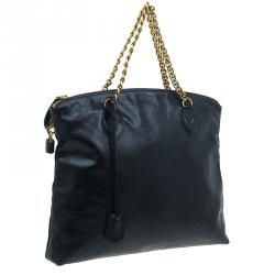 مملوكة مسبقًا Louis Vuitton Black Cuir Boudoir Leather Lockit Chain Tote Bag