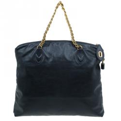 مملوكة مسبقًا Louis Vuitton Black Cuir Boudoir Leather Lockit Chain Tote Bag
