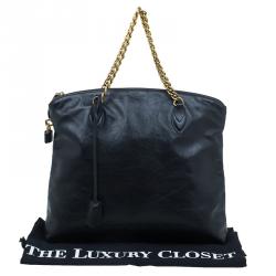 مملوكة مسبقًا Louis Vuitton Black Cuir Boudoir Leather Lockit Chain Tote Bag