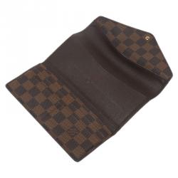 Pre Owned Louis Vuitton Damier Ebene Canvas Sarah Wallet with Detachable Pouch