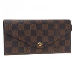 Pre Owned Louis Vuitton Damier Ebene Canvas Sarah Wallet with Detachable Pouch