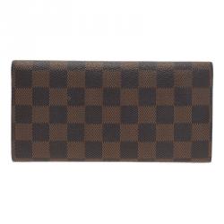 Pre Owned Louis Vuitton Damier Ebene Canvas Sarah Wallet with Detachable Pouch