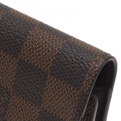 Pre Owned Louis Vuitton Damier Ebene Canvas Sarah Wallet with Detachable Pouch