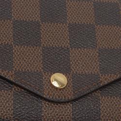 Pre Owned Louis Vuitton Damier Ebene Canvas Sarah Wallet with Detachable Pouch