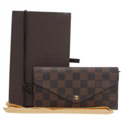 Pre Owned Louis Vuitton Damier Ebene Canvas Sarah Wallet with Detachable Pouch
