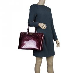 Pre Owned Louis Vuitton Pomme D' Amour Monogram Vernis Wilshire Tote MM