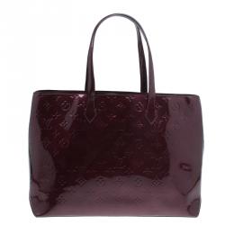 Pre Owned Louis Vuitton Pomme D' Amour Monogram Vernis Wilshire Tote MM
